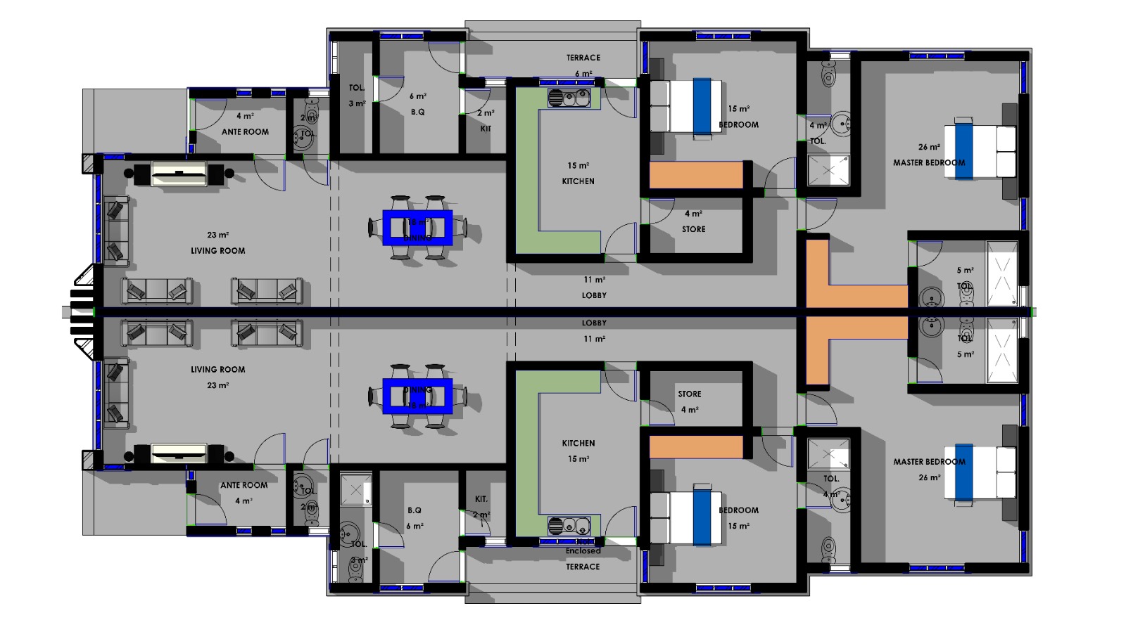 2-Bed Semi-Detached + BQ